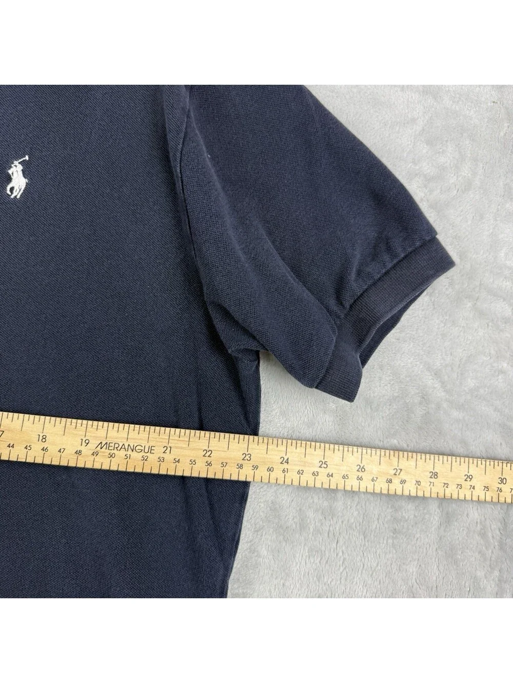 Polo Ralph Lauren Men Polo Shirt Navy White Pony Size L Preppy Casual Classic